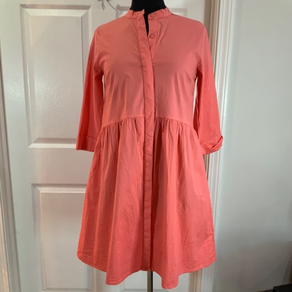 Tuckernuck Poplin Royal Shirt Dress Poppy Pink Quiet Luxury Dress Size Medium - Picture 2 of 12